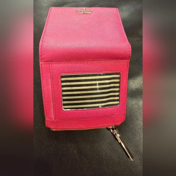 Kate Spade Cameron Street Adalyn Small Wallet Hot Pink Saffiano Leather EUC - Picture 6 of 13